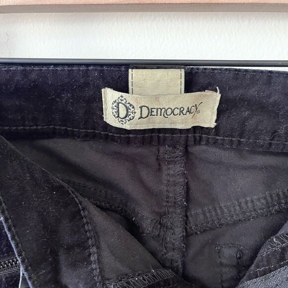 Democracy Corduroy Pants Black Skinny Zipper Pocket Cotton Blend - Size 4 - Picture 6 of 8